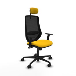 PIQUERAS Y CRESPO Silla de oficina Mardos Amarillo y Negro