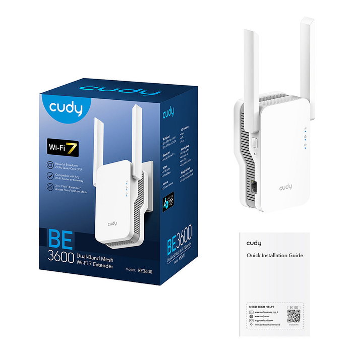 Cudy RE3600 BE3600 WiFi 7 Mesh Repeater