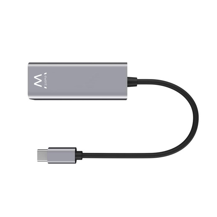 Adaptador de red ewent usb tipo c macho a rj45 hembra gris Adaptador de red ewent usb tipo c macho a rj45 hembra gris