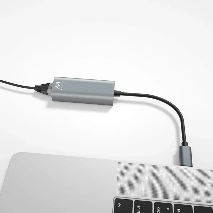 Ewent EW9818 Adaptador de Red USB Tipo C a RJ45 Gigabit Ethernet Gris