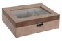DKD Home Decor Joyero PU 16x25x7,5 Corcho Natural Melocotón