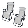 Marbueno Pack de 2 Tumbona Plegable Acero Cojin Jardin y Piscina 90X66X108 Gravedad Cero Gris MARBUENO SUMMER 10009X2