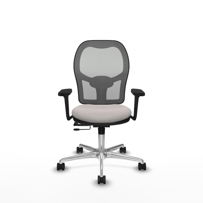 PIQUERAS Y CRESPO Silla de oficina Jorquera con mecanismo Sincro/Traslack, Blanco y Gris