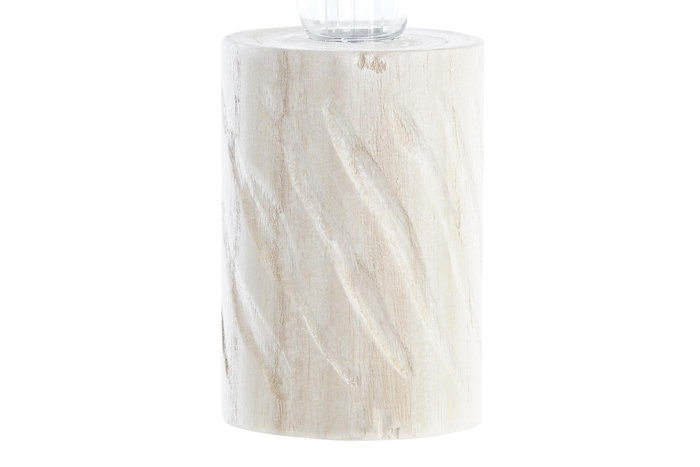 DKD Home Decor Decoración Luminosa Boho Natural LED Madera 8 x 23 x 8 cm (4 Unidades)