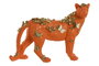 DKD Home Decor Figura de Leopardo en Resina Naranja y Dorado