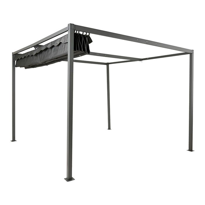 Pérgola para exterior color antracita 3 x 3 x 2,20 m de aluminio