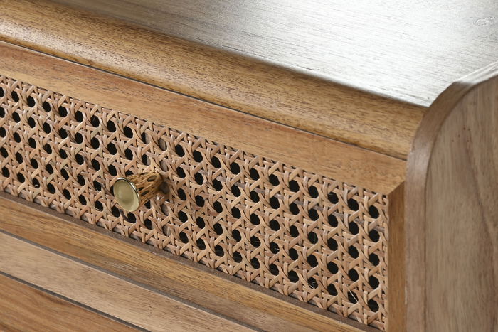 DKD Home Decor Chifonier Tradicional Ratan qunyi 6 Cajones Marron 30 x 104.5 x 40 cm