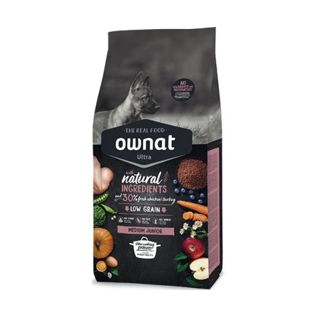 Ownat Ultra Medium Junior - Alimento para cachorros de razas medianas, 3 kg Ownat Ultra Medium Junior - Alimento para cachorros de razas medianas, 3 kg