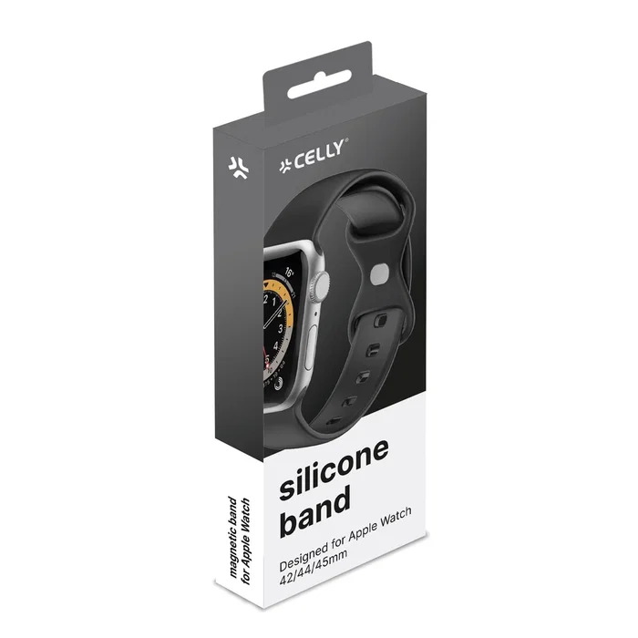 Celly Correa para Apple Watch 42/44/45 mm Silicona Negra Celly Correa para Apple Watch 42/44/45 mm Silicona Negra
