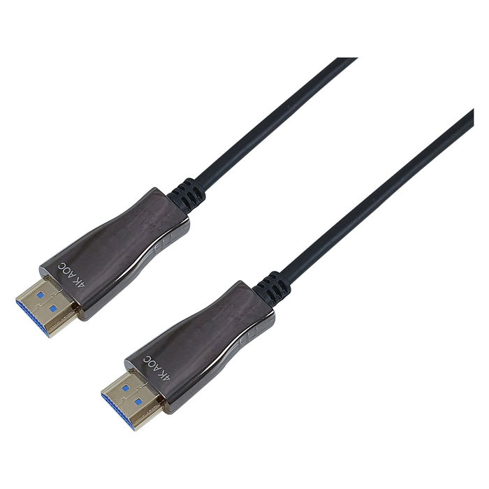 EQUIP Cable HDMI 119433 Óptico Activo 2.0, 100m, 4K 60Hz, HDR, Ethernet, Estándar A-A, Negro