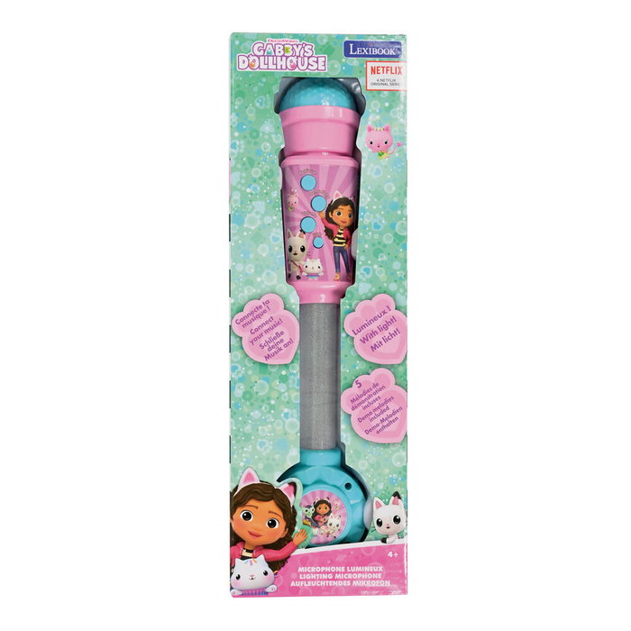 Lexibook Micrófono Gabby y la Casa Mágica con tubo de luz y altavoz