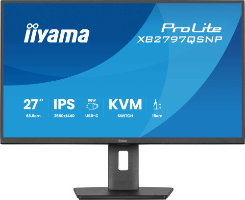 Iiyama ProLite XB2797QSNP-B1 Monitor 27" IPS Quad HD 2560x1440 75Hz 1ms AMD FreeSync USB-C Hub 96W VESA Negrot
