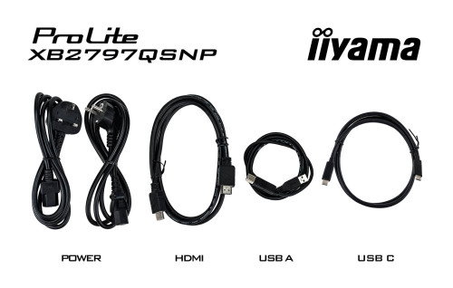 Iiyama ProLite XB2797QSNP-B1 Monitor 27" IPS Quad HD 2560x1440 75Hz 1ms AMD FreeSync USB-C Hub 96W VESA Negrot
