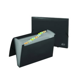Clasificador Acordeon Forofis Pp Opaco A4 12 Dptos. Gomas Negro