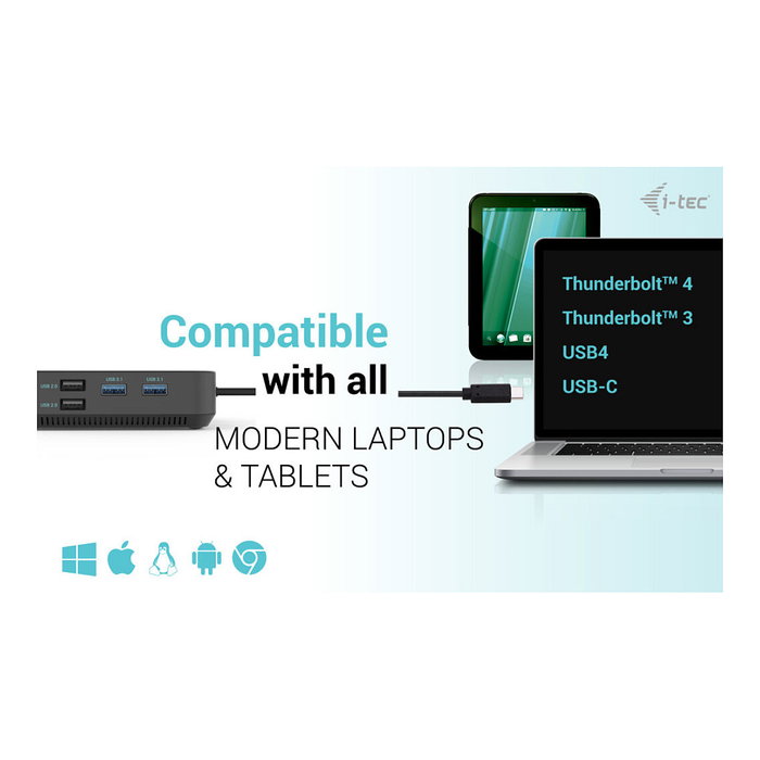 I-Tec Docking Station USB-C con HDMI Dual, DisplayPort y Carga Rápida Power Delivery 100W I-Tec Docking Station USB-C con HDMI Dual, DisplayPort y Carga Rápida Power Delivery 100W