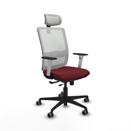 PIQUERAS Y CRESPO Silla de oficina Haches con mecanismo Sincro/Traslack Granate y Blanco