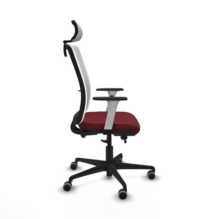 PIQUERAS Y CRESPO Silla de oficina Haches con mecanismo Sincro/Traslack Granate y Blanco