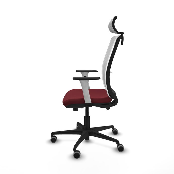 PIQUERAS Y CRESPO Silla de oficina Haches con mecanismo Sincro/Traslack Granate y Blanco