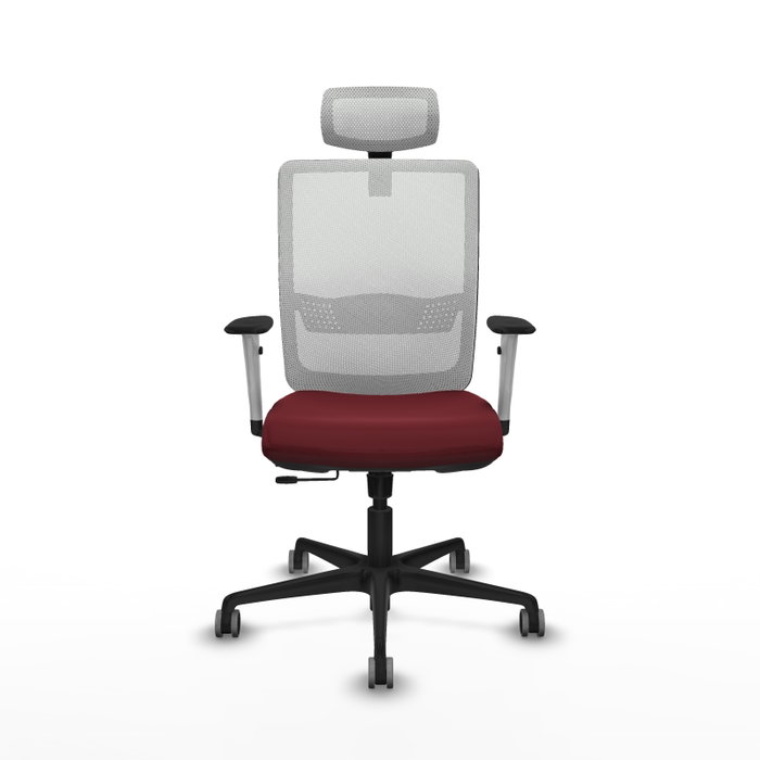 PIQUERAS Y CRESPO Silla de oficina Haches con mecanismo Sincro/Traslack Granate y Blanco