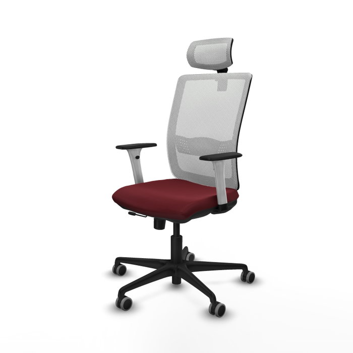 PIQUERAS Y CRESPO Silla de oficina Haches con mecanismo Sincro/Traslack Granate y Blanco