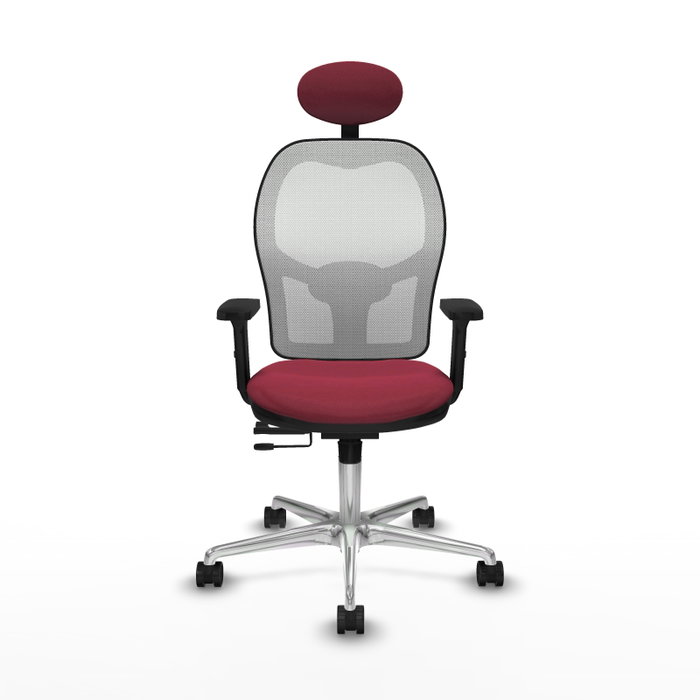 PIQUERAS Y CRESPO Silla de oficina Jorquera Granate y Blanco con Mecanismo Sincro/Traslack
