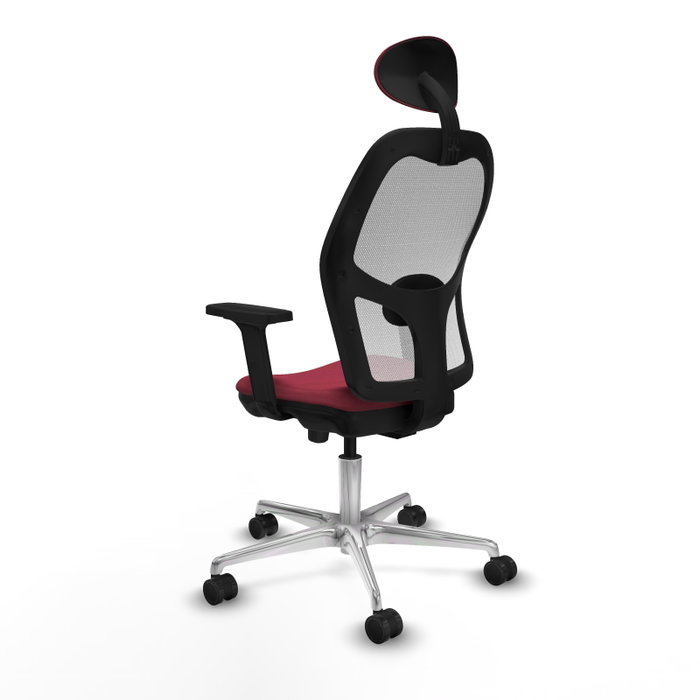 PIQUERAS Y CRESPO Silla de oficina Jorquera Granate y Blanco con Mecanismo Sincro/Traslack