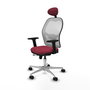 PIQUERAS Y CRESPO Silla de oficina Jorquera Granate y Blanco con Mecanismo Sincro/Traslack