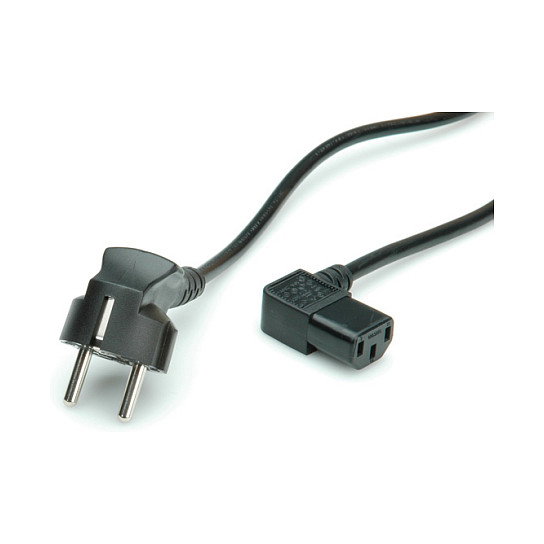 ROLINE Cable de alimentación 19.08.1118, CEE7/7 a C13 acoplador, 1,8 m, Negro