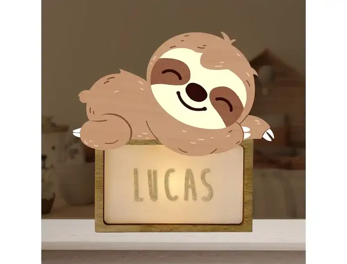 Wondee Lampara Infantil Personalizable Little Lazy Bear Madera Noche Niños Quit Miedos