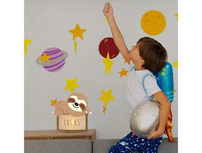 Wondee Lampara Infantil Personalizable Little Lazy Bear Madera Noche Niños Quit Miedos