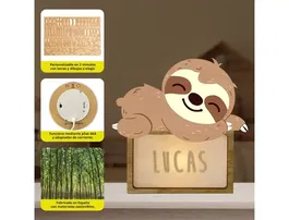 Wondee Lampara Infantil Personalizable Little Lazy Bear Madera Noche Niños Quit Miedos