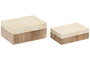 DKD Home Decor Joyero Moderno Blanco Natural Mango Resina Set de 2 Piezas 18 x 13 x 7.5 cm