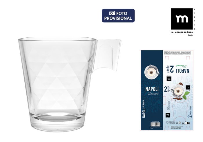 La Mediterranea Set de 2 Tazas Café con Leche Napoli Diamond 21 cl (36 Cajas) La Mediterranea Set de 2 Tazas Café con Leche Napoli Diamond 21 cl (36 Cajas)