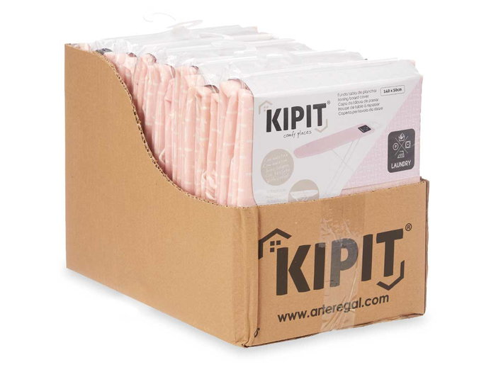 Kipit Funda para Tabla de Planchar con Muletón, Estampado de Símbolos, Rosa, Ajustable, 140 x 50 cm (Set de 8)
