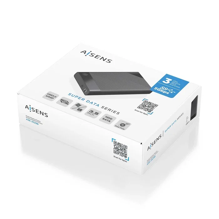 Aisens ASE-3529B Caja Externa 3.5 SATA a USB 3.0/3.1 Gen 1, Negra