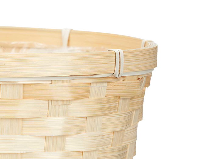 Ibergarden Cubre Macetas Redondo Bambú Trenzado 19 cm (Set de 24)
