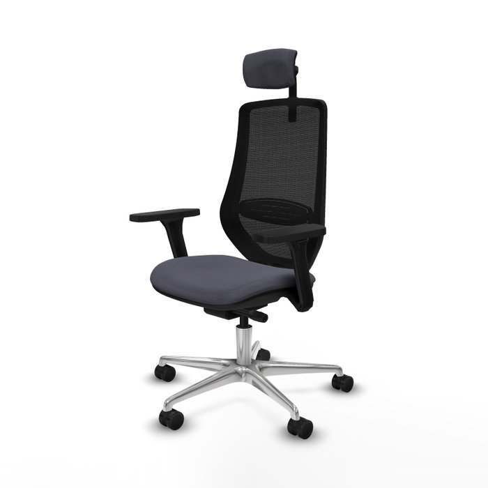 PIQUERAS Y CRESPO Silla de oficina Mardos con mecanismo Sincro/Traslack, Gris oscuro y Negro