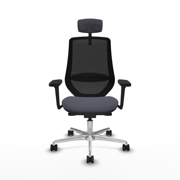 PIQUERAS Y CRESPO Silla de oficina Mardos con mecanismo Sincro/Traslack, Gris oscuro y Negro