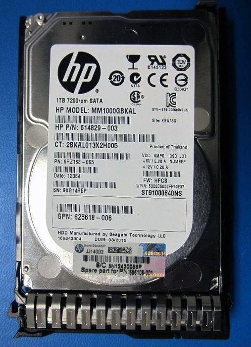 HP Disco Duro de Repuesto SATA 1TB 7200rpm 2.5 pulgadas