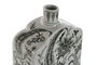 DKD Home Decor Jarrón de Porcelana con Diseño de Hojas Verde y Blanco