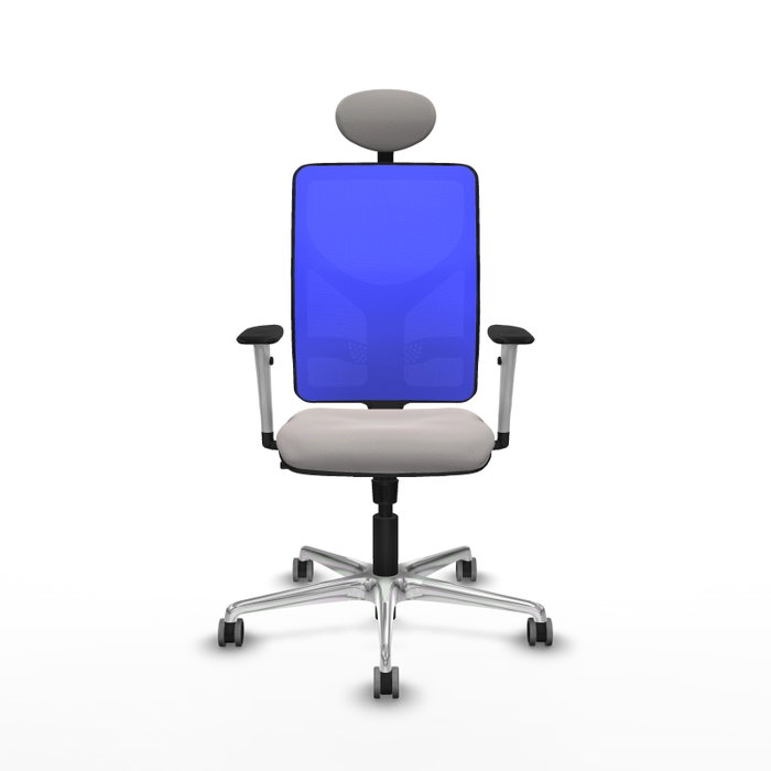 PIQUERAS Y CRESPO Silla de oficina Motilla con mecanismo Sincro, Azul y Blanco