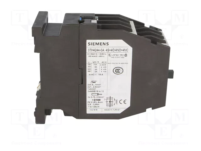 SIEMENS Contactor 8-polar 230VAC 10A NC x4 + NO x4