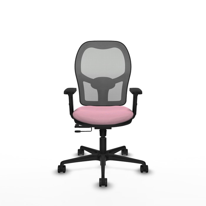 PIQUERAS Y CRESPO Silla de oficina Jorquera con mecanismo Sincro/Traslack, Rosa y Gris