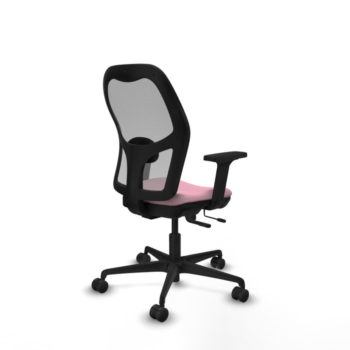 PIQUERAS Y CRESPO Silla de oficina Jorquera con mecanismo Sincro/Traslack, Rosa y Gris
