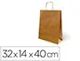 Blanca Bolsa Kraft Basika Natural Reciclado 90 gr Asa Retorcida T/L 320x140x400 mm