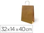 Blanca Bolsa Kraft Basika Natural Reciclado 90 gr Asa Retorcida T/L 320x140x400 mm