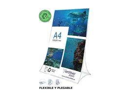 Archivo 2000 Expositor Sobremesa DIN A4 Vertical Transparente PET 100% Reciclable 105x210x300 mm