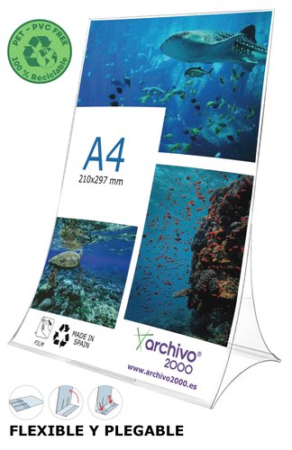 Archivo 2000 Expositor de Sobremesa en L DIN A4 Vertical Transparente