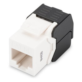Digitus Módulo Keystone RJ45 CAT 5e Clase D sin Apantallar (UTP) para Montaje sin Herramientas, Negro/Blanco