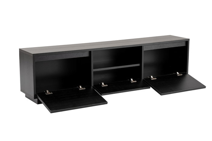 Nordure Mueble TV Wood Black Soporte TV Salón Tablero Melamina Madera Negro 160x42x29.5cm